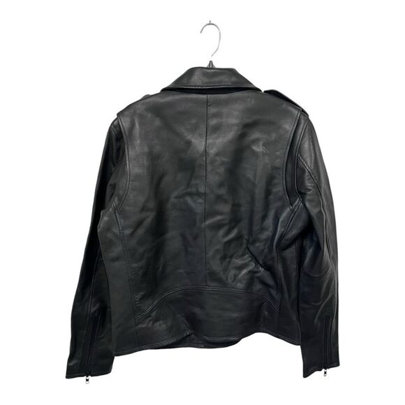 NWT Treasure & Bond | Black 100% Leather Biker Jacket XL - Picture 2 of 10